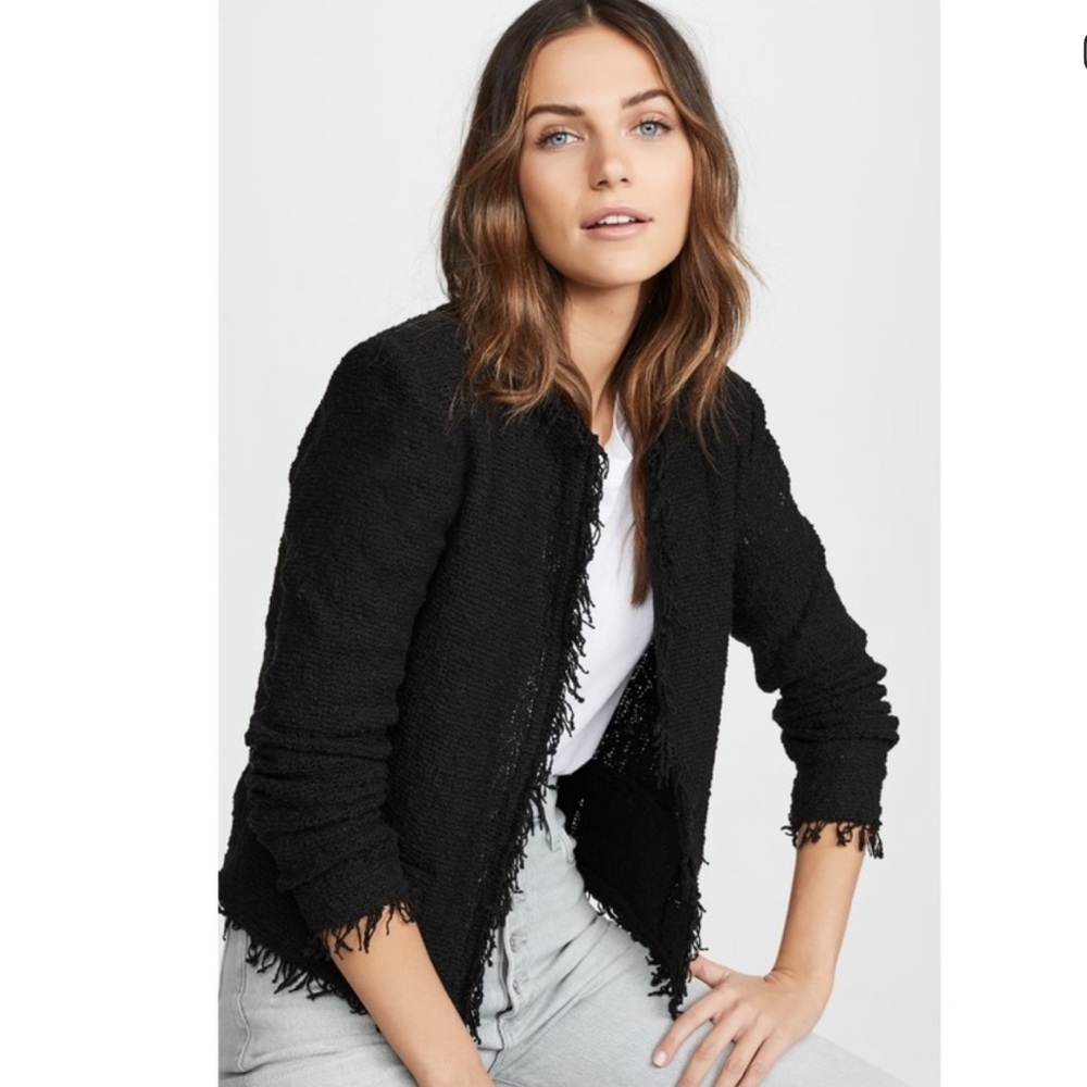 IRO Chic Black Fringe Jacket Size 38